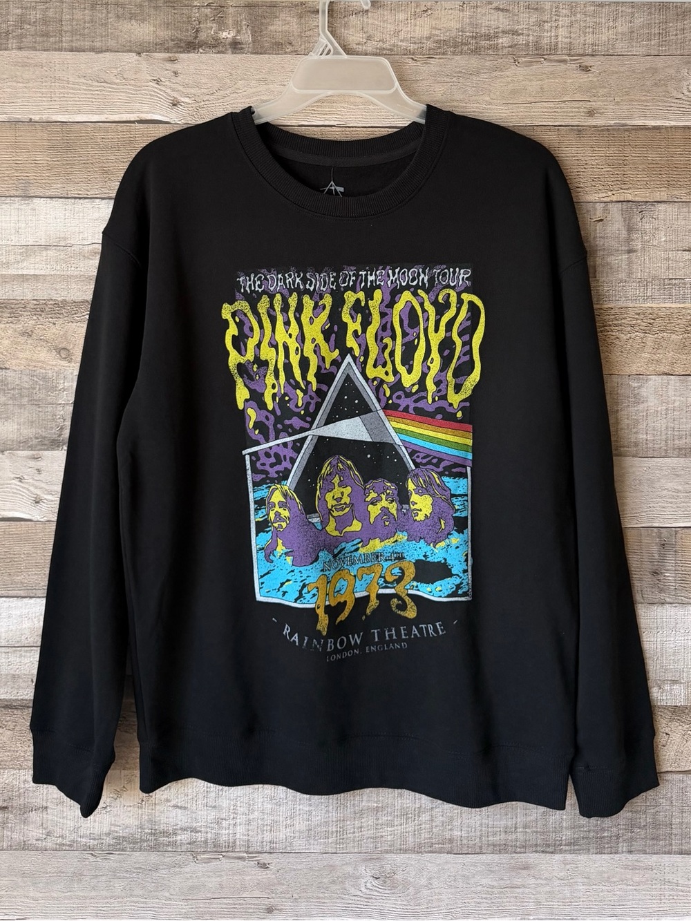Pink Floyd Dark Side of the Moon 1973 Rainbow Theatre Fleece Sweatshirt L NWT